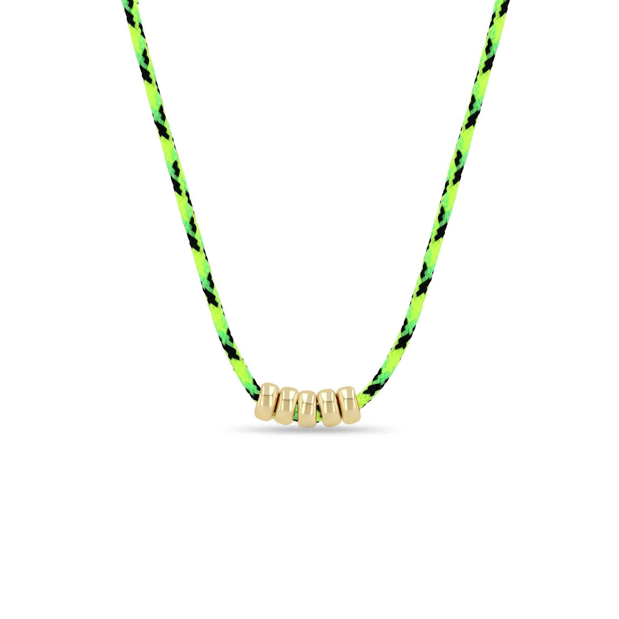 14k 5mm Gold Rondelle Bead Paracord Necklace sold by Zoe Chicco