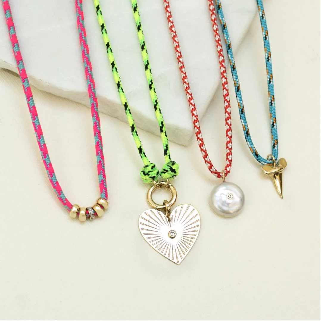 14k Reversible Black & White Diamond Pearl Disc Paracord Necklace sold by Zoe Chicco product image thumbnail 3