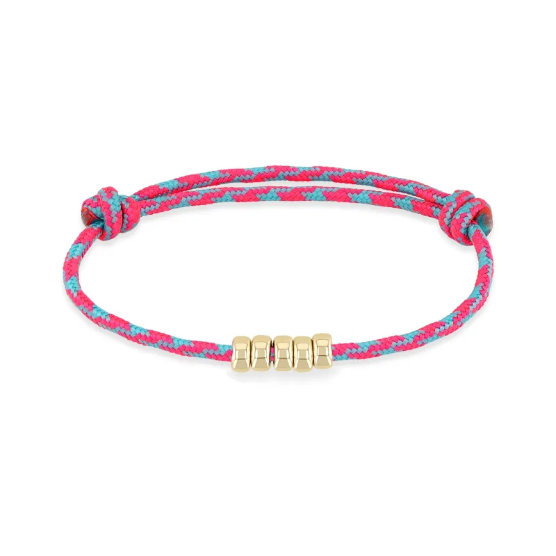 14k 6mm Gold Rondelle Bead Paracord Bracelet sold by Zoe Chicco