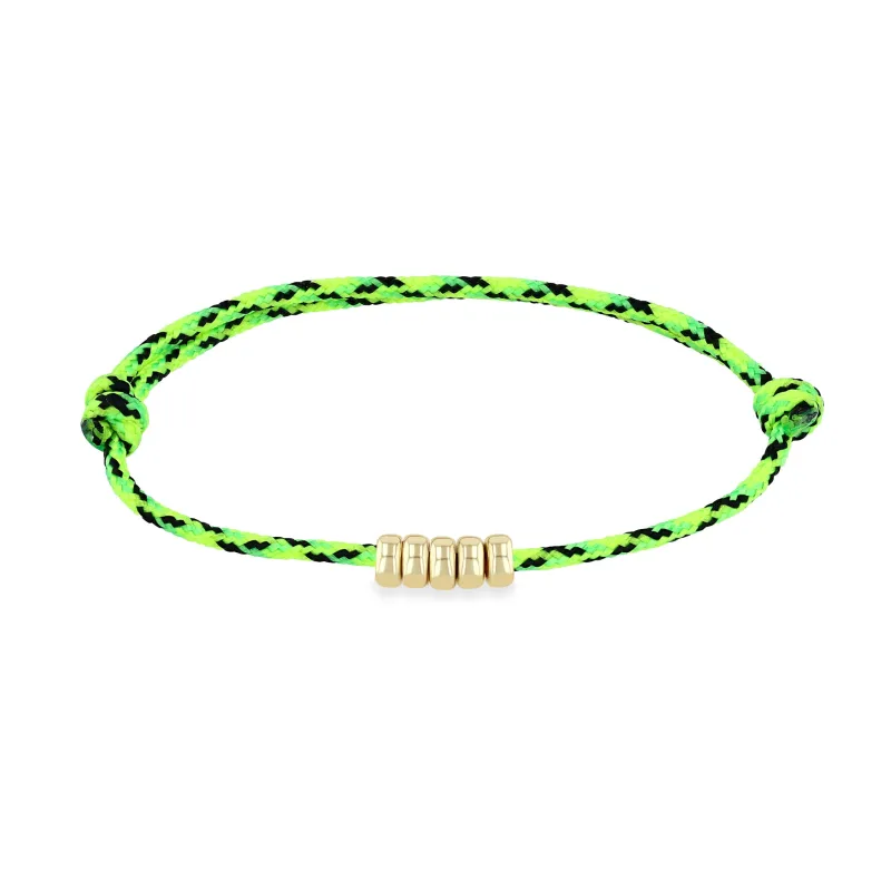 14k 5mm Gold Rondelle Bead Paracord Bracelet sold by Zoe Chicco