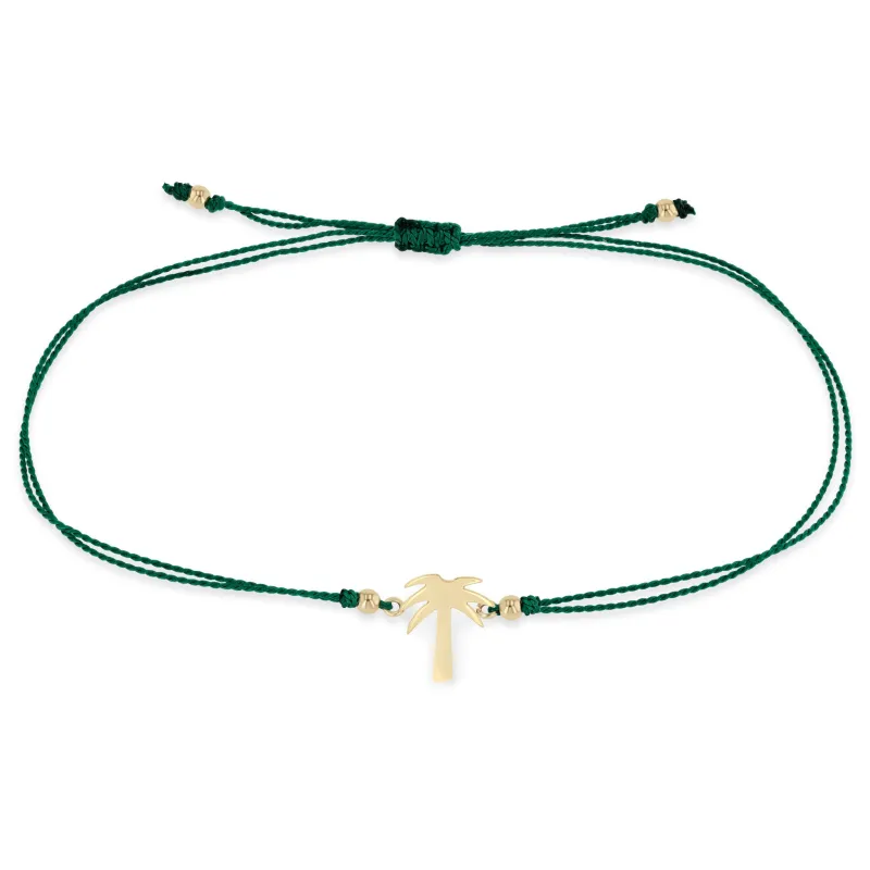 14k Midi Bitty Palm Tree Cord Bracelet sold by Zoe Chicco