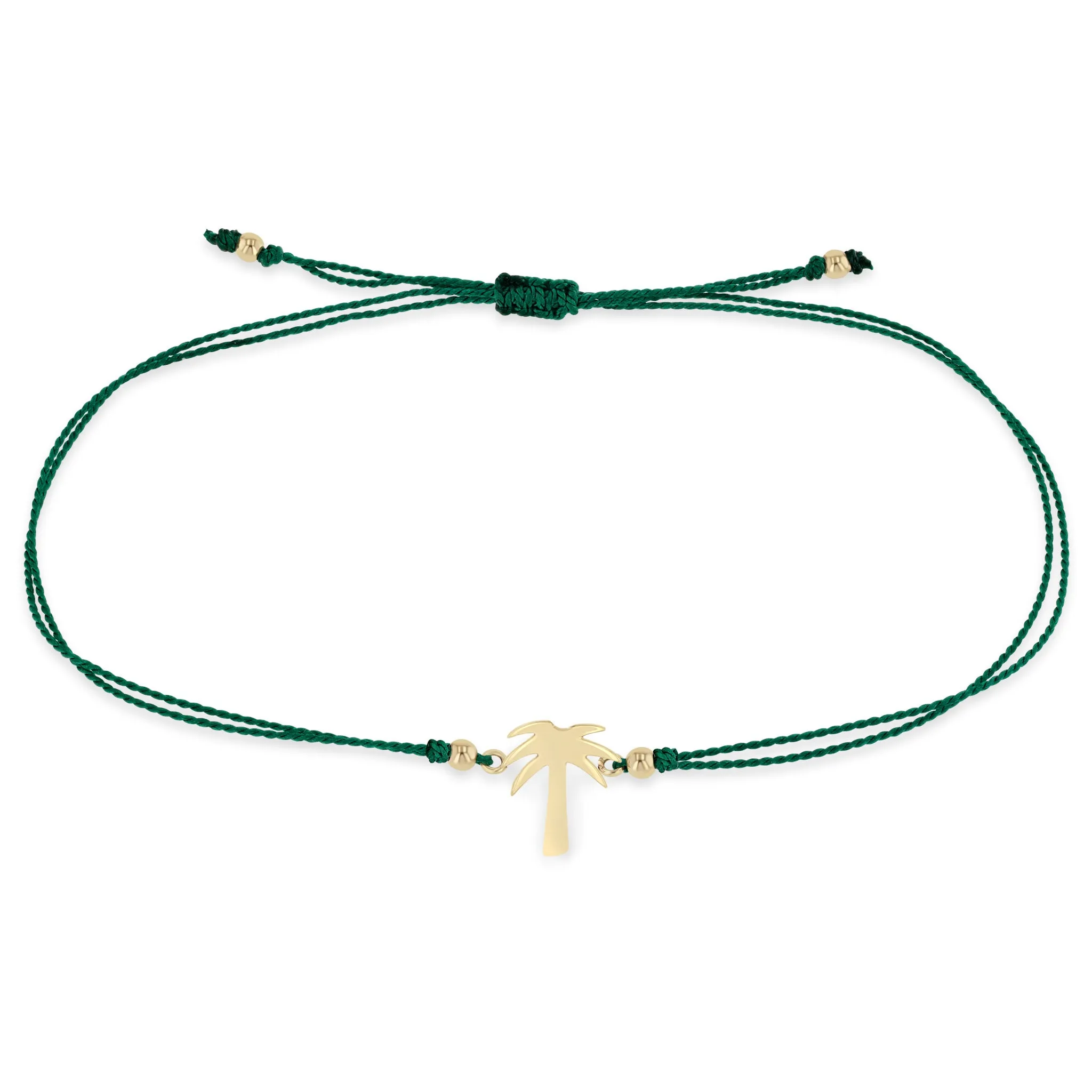 14k Midi Bitty Palm Tree Cord Bracelet sold by Zoe Chicco