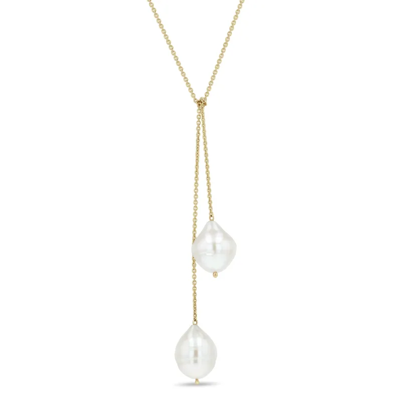 14k Double Baroque Pearl Wrap Around Lariat Necklace - SALE sold by Zoe Chicco