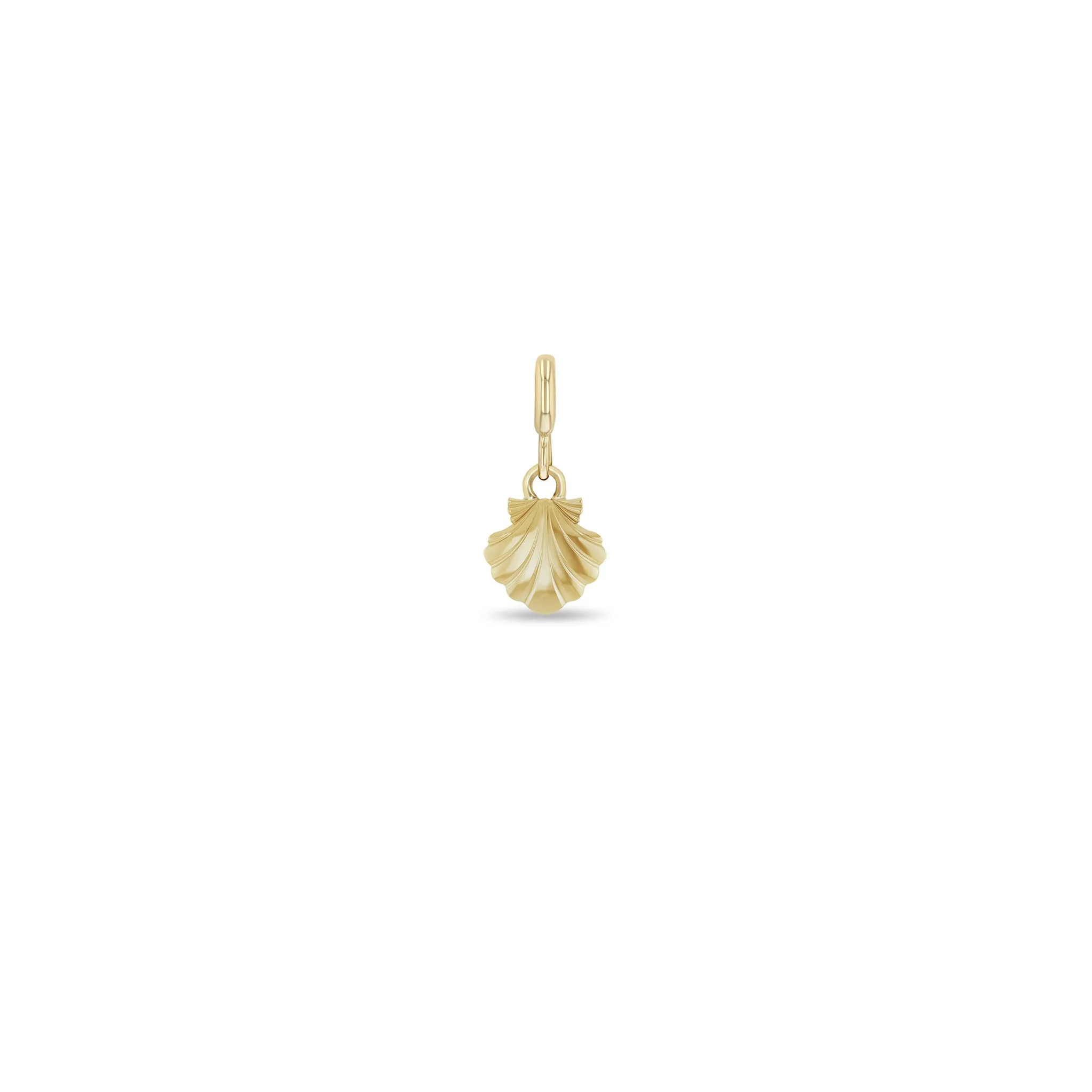 14k Single Gold Seashell Charm Pendant sold by Zoe Chicco product image thumbnail 2
