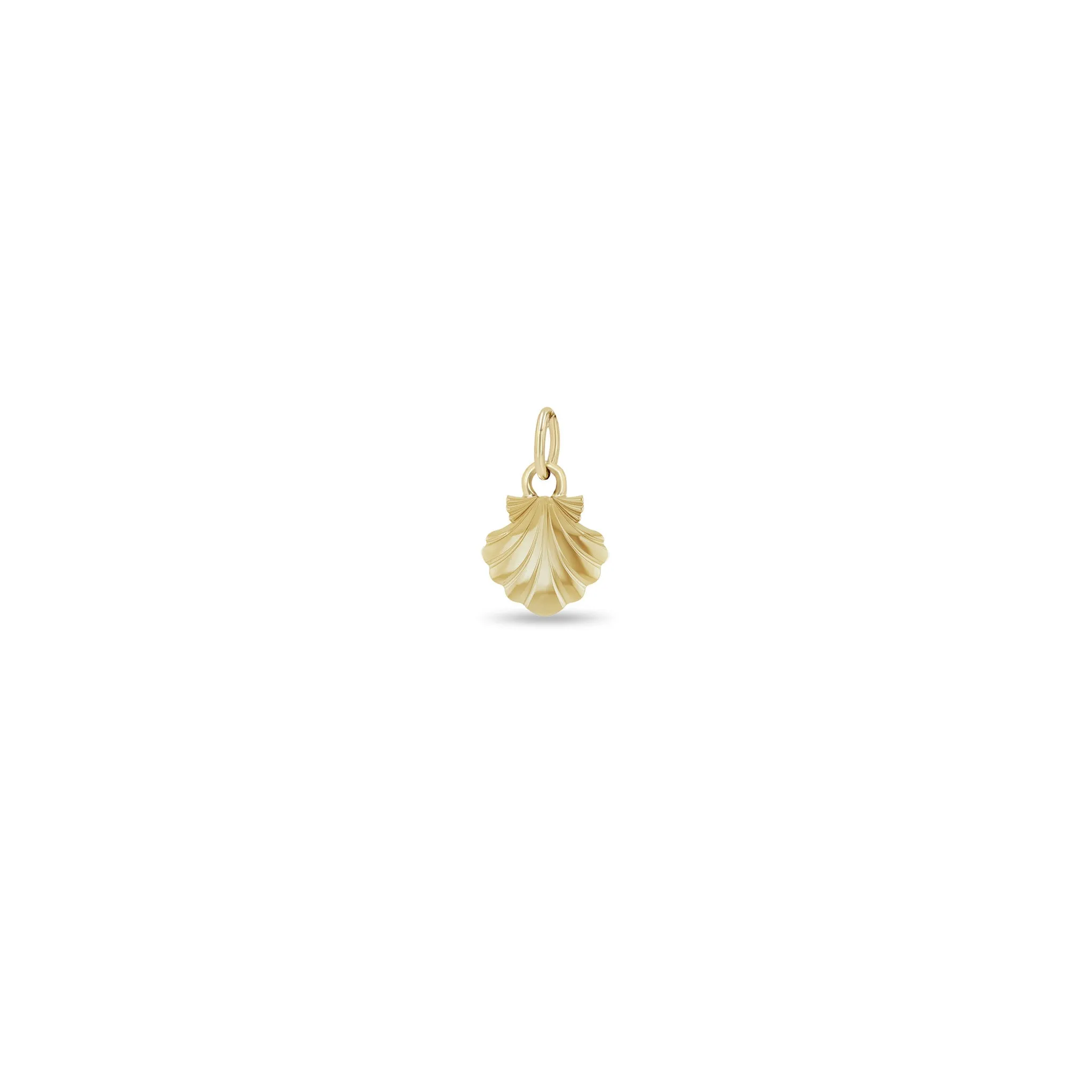 14k Single Gold Seashell Charm Pendant sold by Zoe Chicco