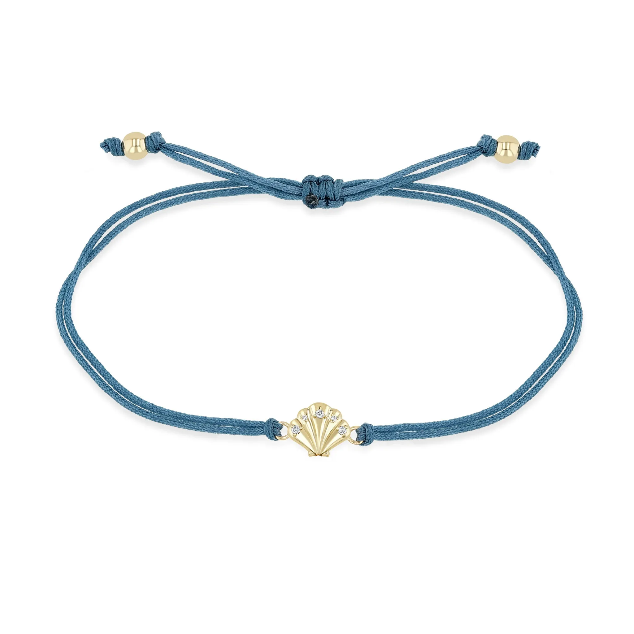 14k Gold & Diamond Seashell Thick Cord Bracelet sold by Zoe Chicco