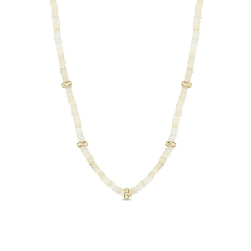 14k Gold & Fire Opal Rondelle Bead Necklace - SALE sold by Zoe Chicco
