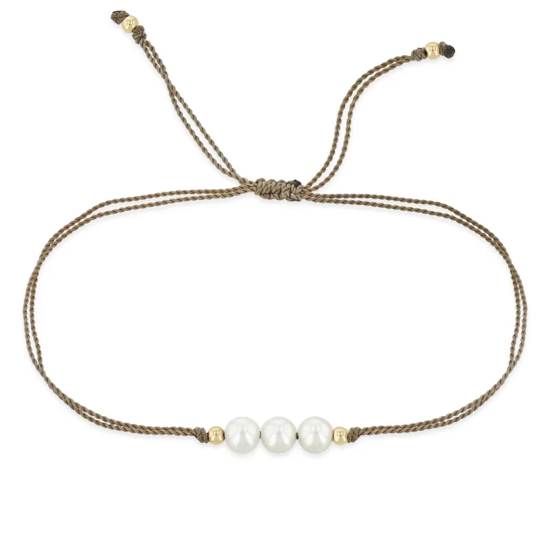 14k Pearl Trio Cord Bracelet sold by Zoe Chicco