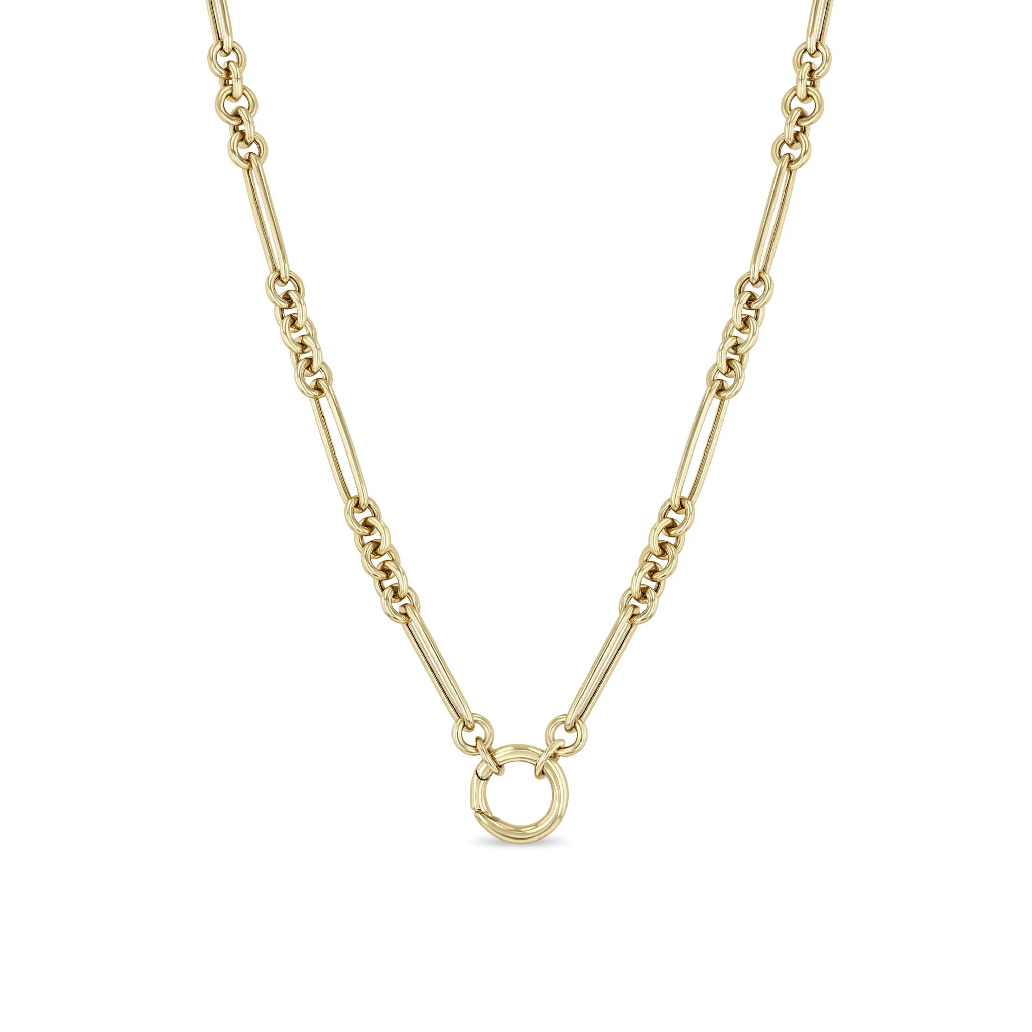 14k Gold Large Paperclip Rolo Chain Round Enhancer Necklace sold by Zoe Chicco
