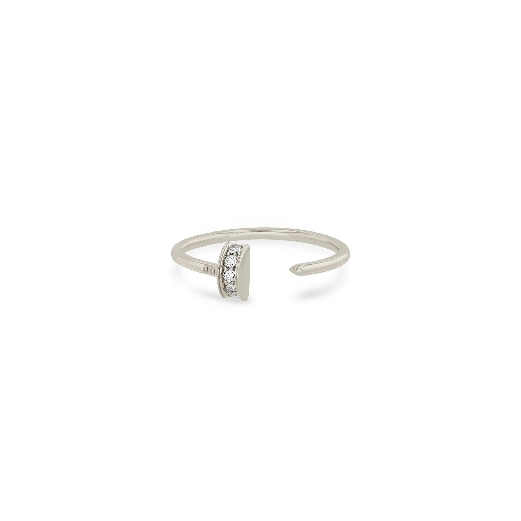 14k Pavé Diamond Nail Open Ring sold by Zoe Chicco product image thumbnail 4
