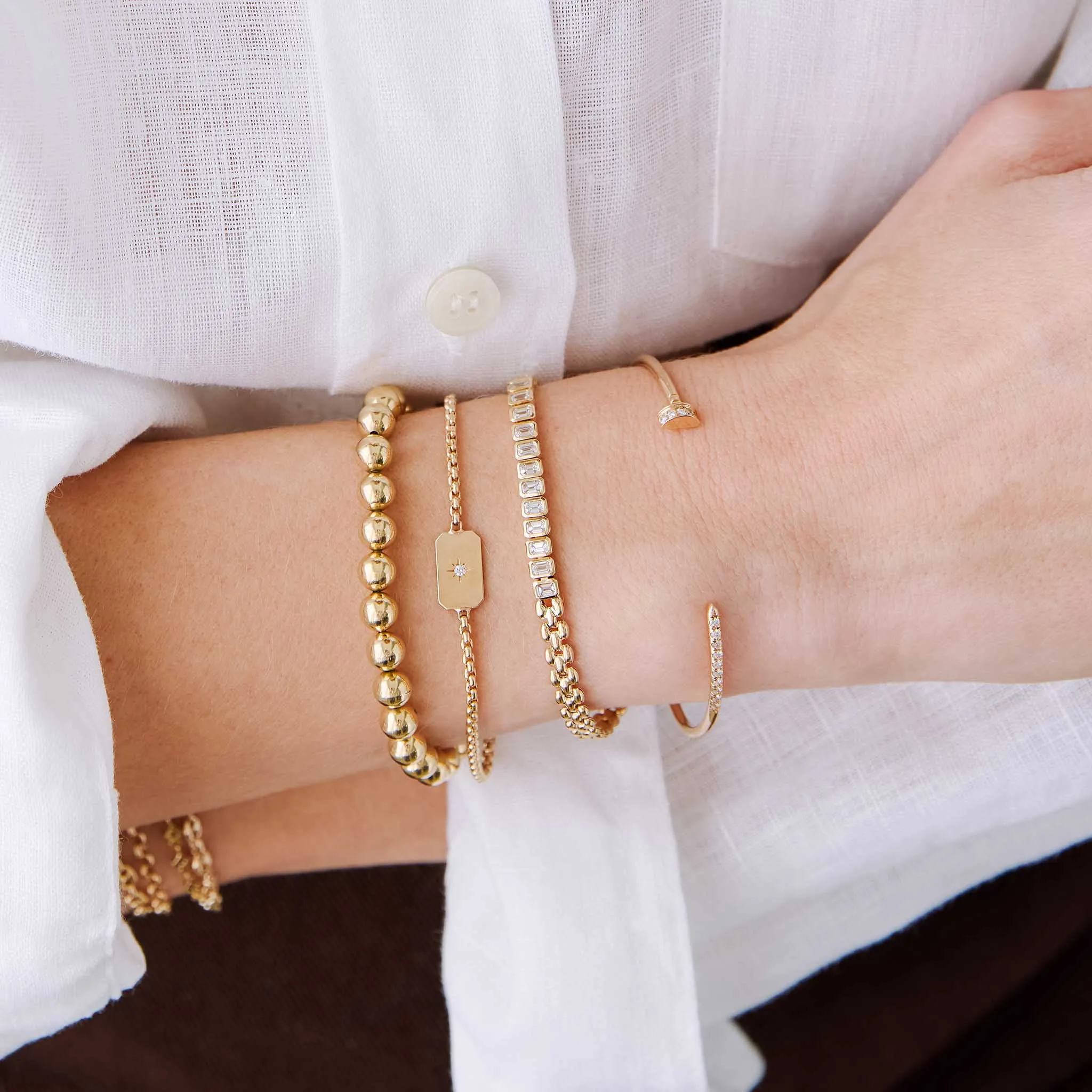 14k Pavé Diamond Nail Cuff sold by Zoe Chicco product image thumbnail 2