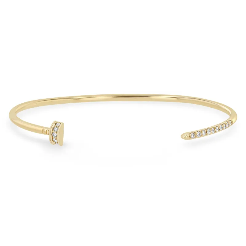14k Pavé Diamond Nail Cuff sold by Zoe Chicco