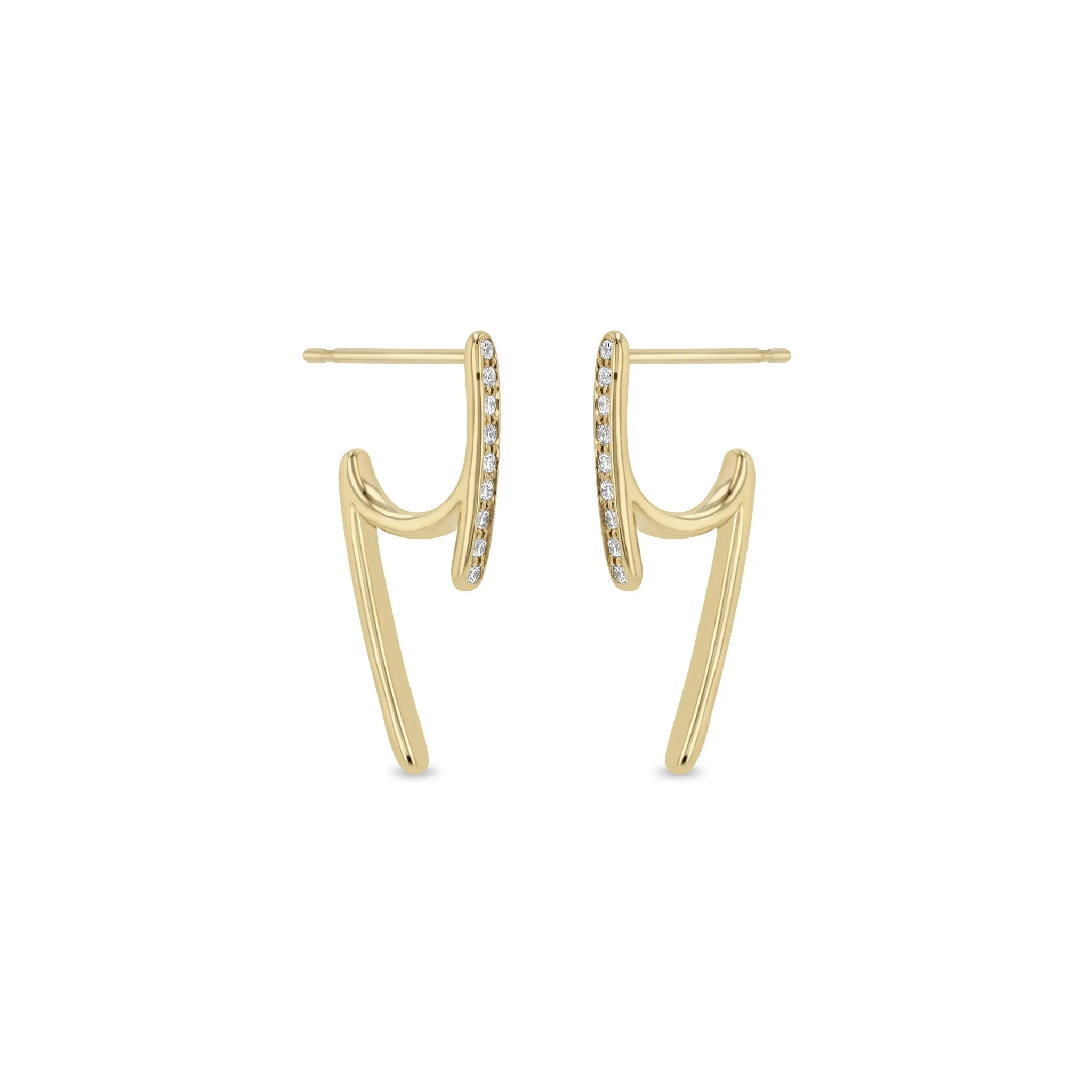 14k Gold & Pavé Diamond Talon Earrings sold by Zoe Chicco