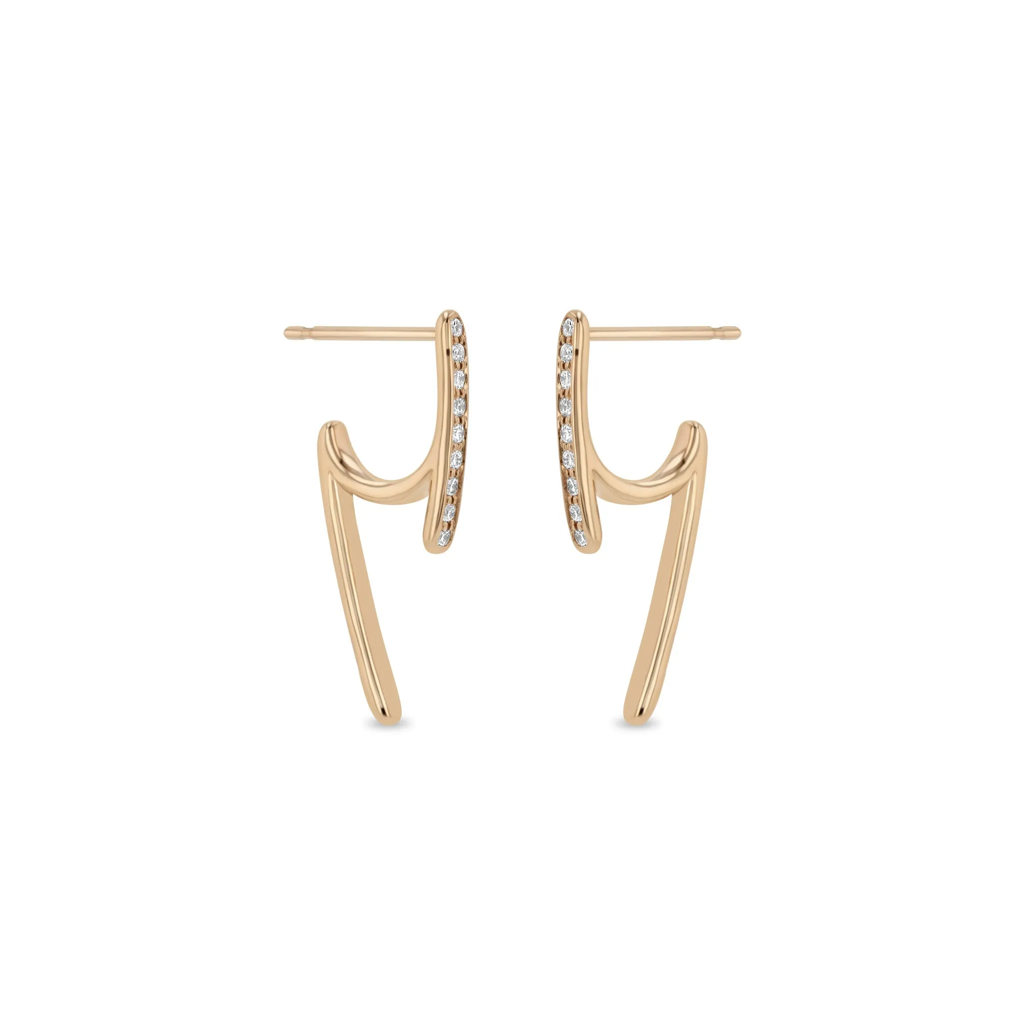 14k Gold & Pavé Diamond Talon Earrings sold by Zoe Chicco product image thumbnail 3
