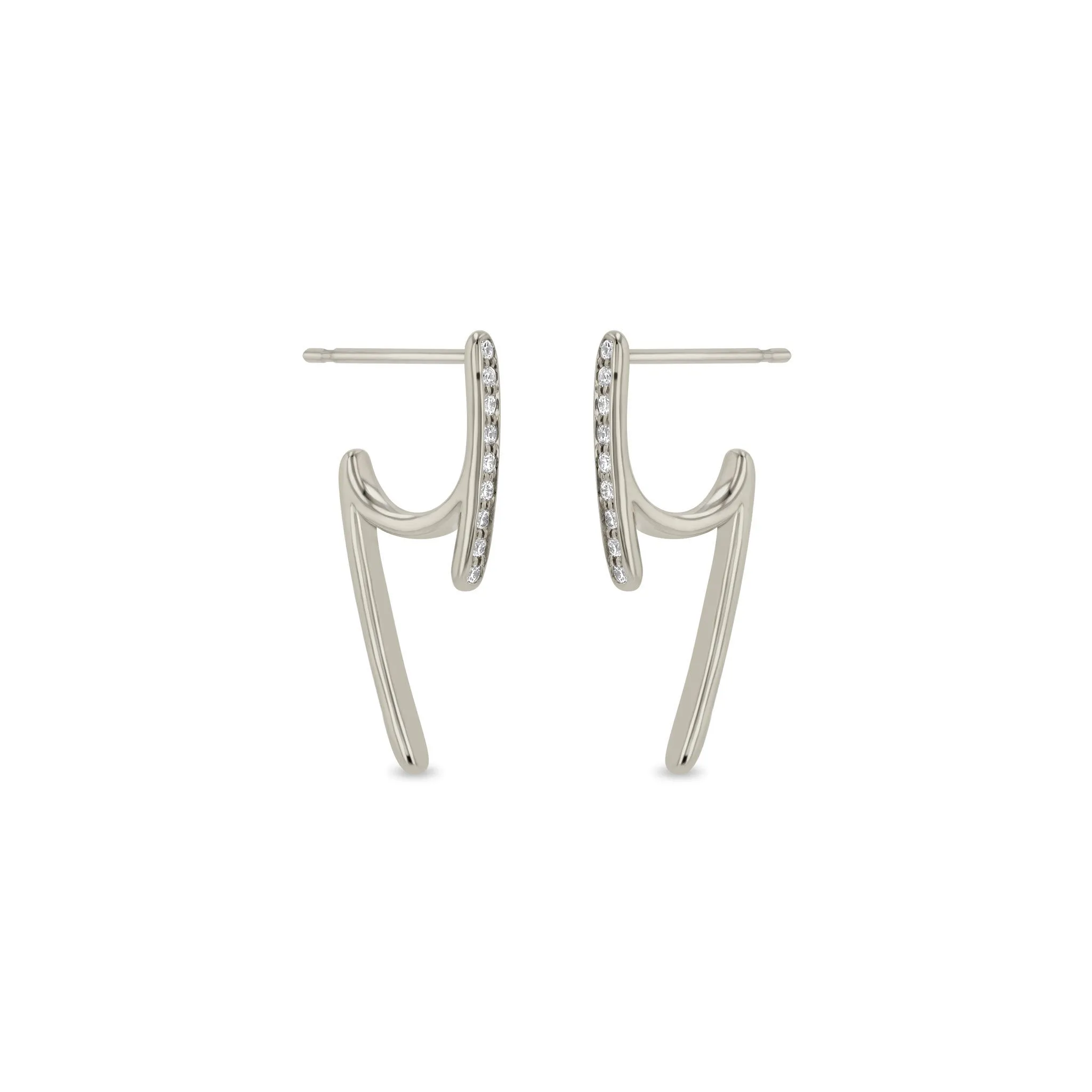 14k Gold & Pavé Diamond Talon Earrings sold by Zoe Chicco product image thumbnail 4