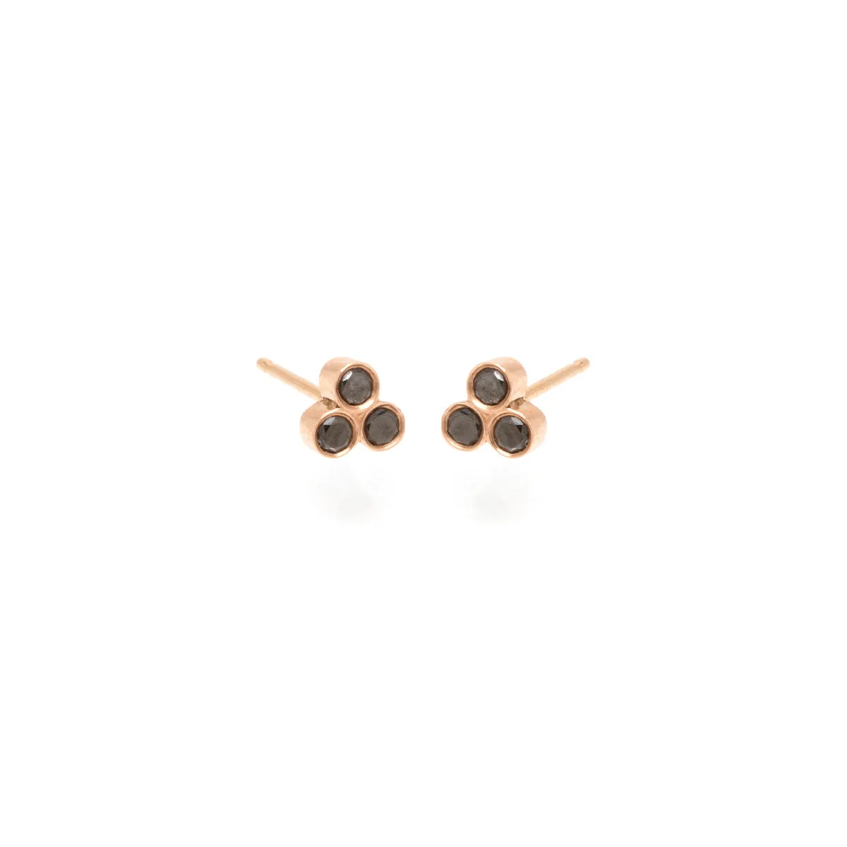 14k Black Diamond Bezel Trio Studs sold by Zoe Chicco product image thumbnail 2
