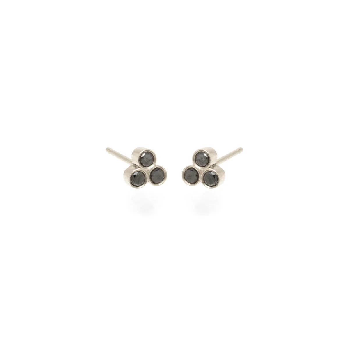 14k Black Diamond Bezel Trio Studs sold by Zoe Chicco product image thumbnail 3