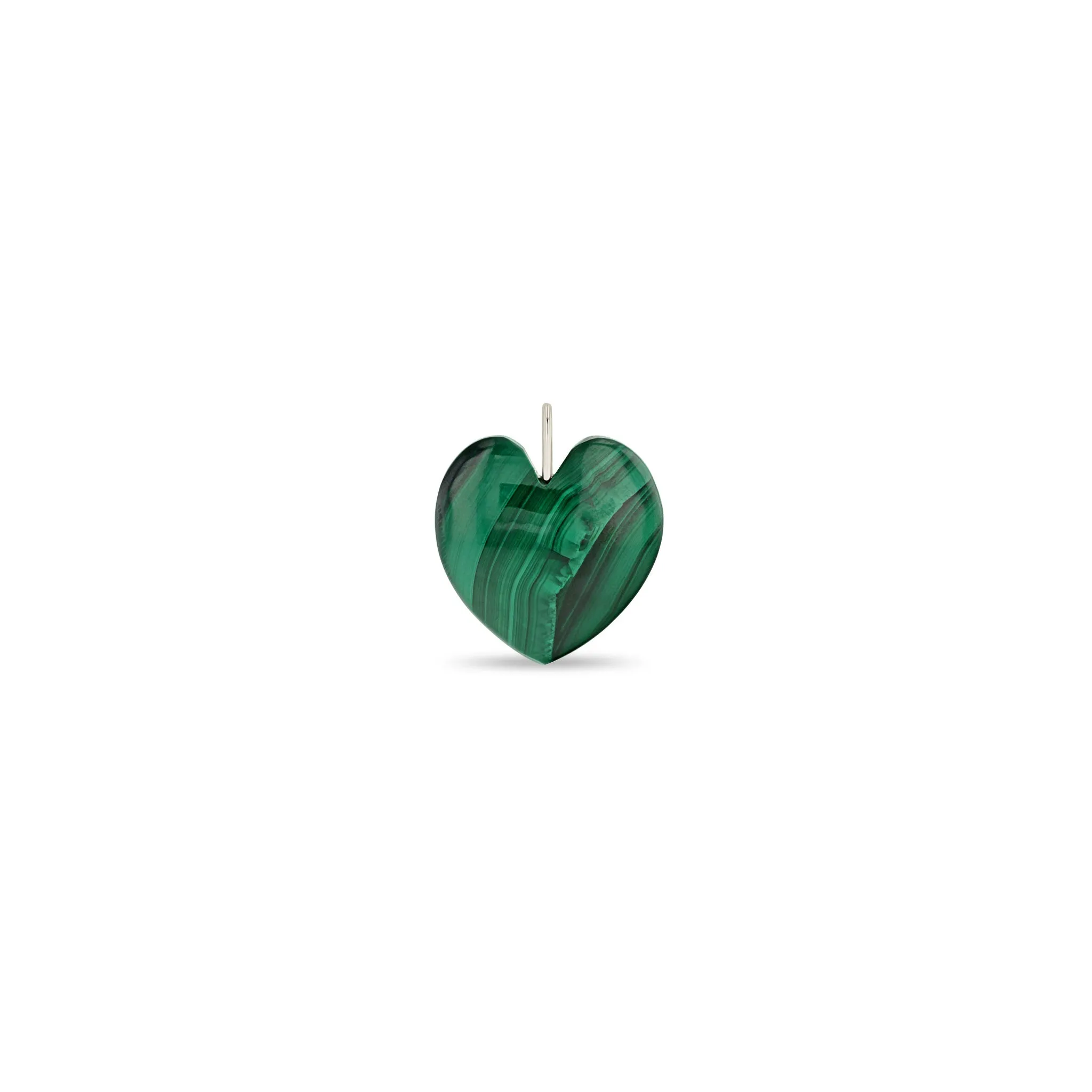 14k Single Large Malachite Heart Charm Pendant sold by Zoe Chicco product image thumbnail 3