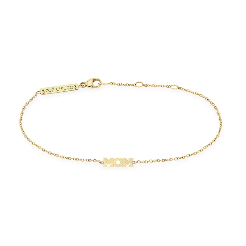 14k Itty Bitty MOM Bracelet sold by Zoe Chicco