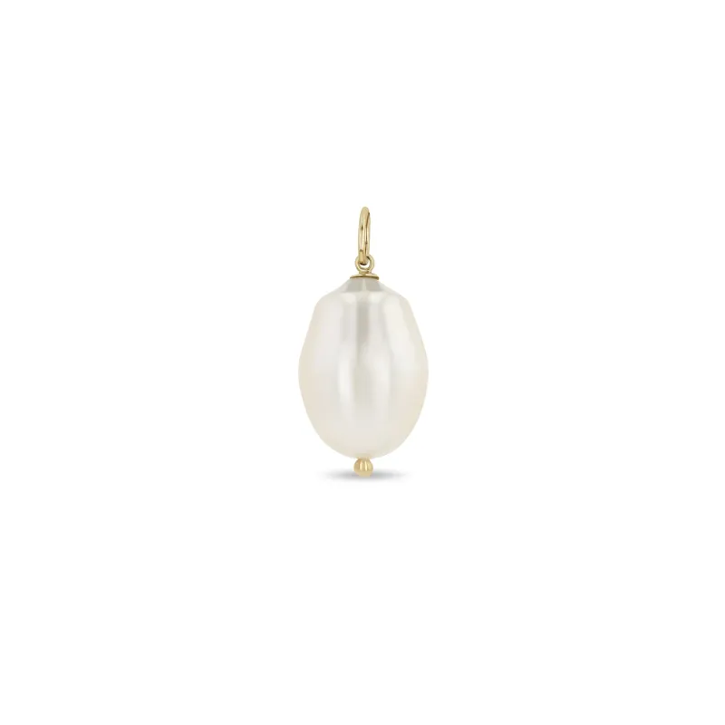 14k Single Baroque Pearl Charm Pendant sold by Zoe Chicco