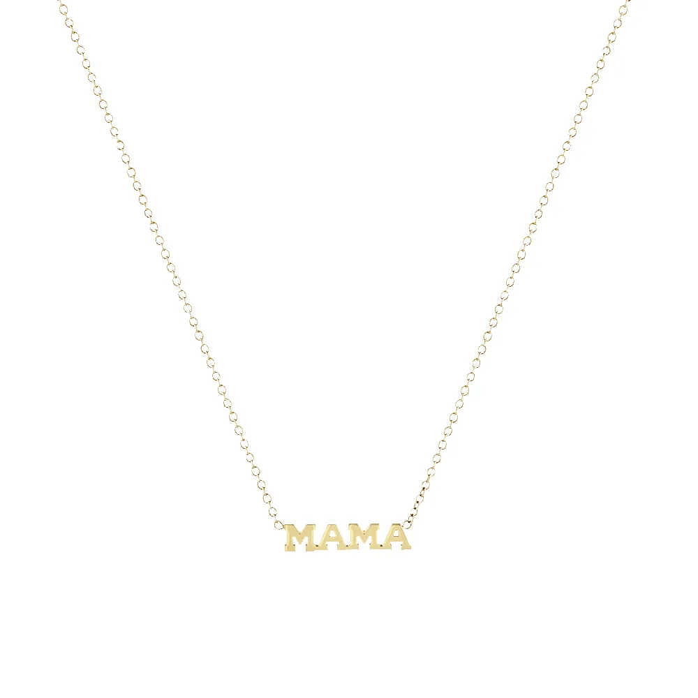 14k Itty Bitty MAMA Custom Birthstone Necklace sold by Zoe Chicco product image thumbnail 2