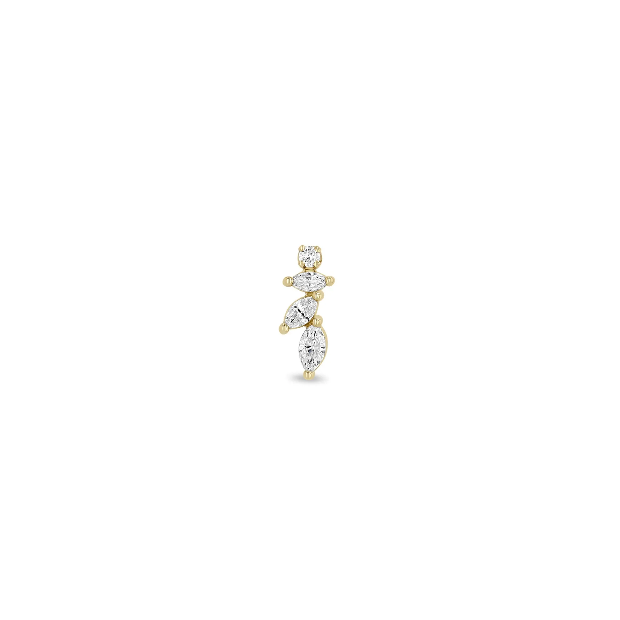 14k Marquise & Round Diamond Fan Drop Earrings sold by Zoe Chicco product image thumbnail 4
