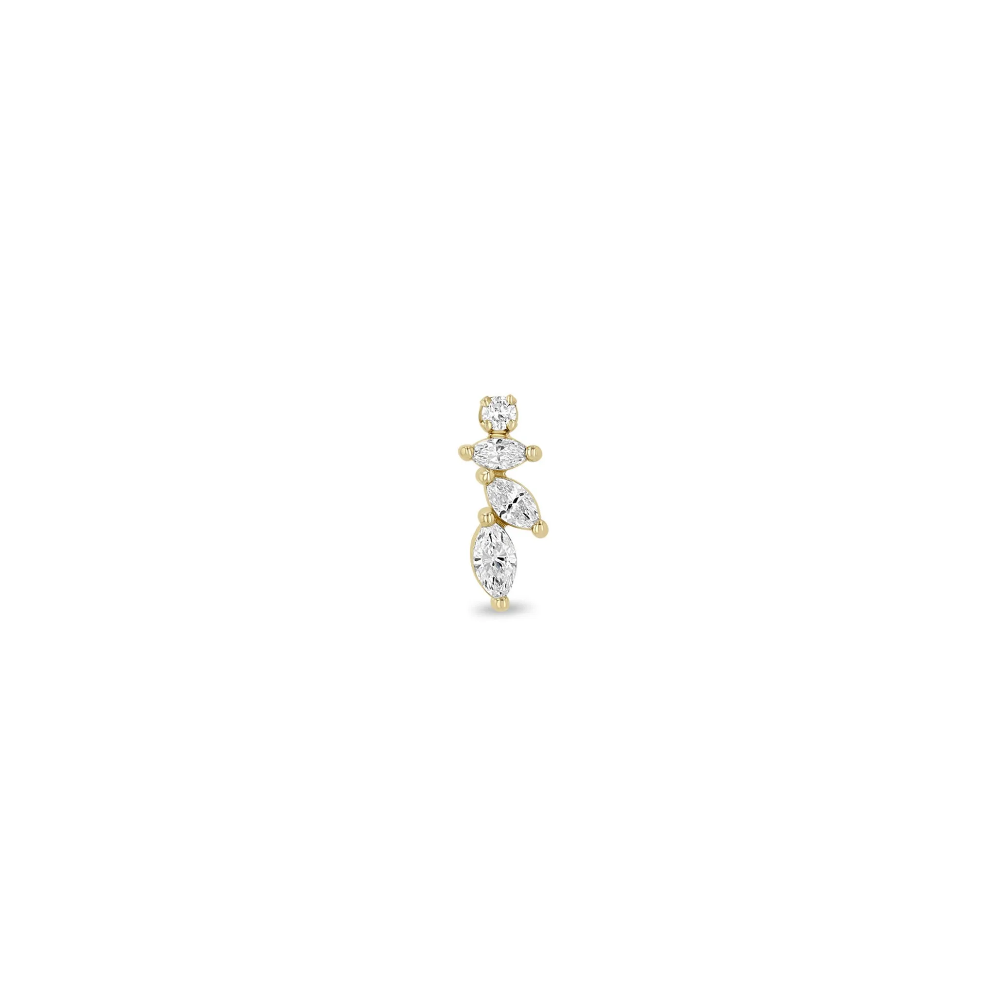 14k Marquise & Round Diamond Fan Drop Earrings sold by Zoe Chicco product image thumbnail 3