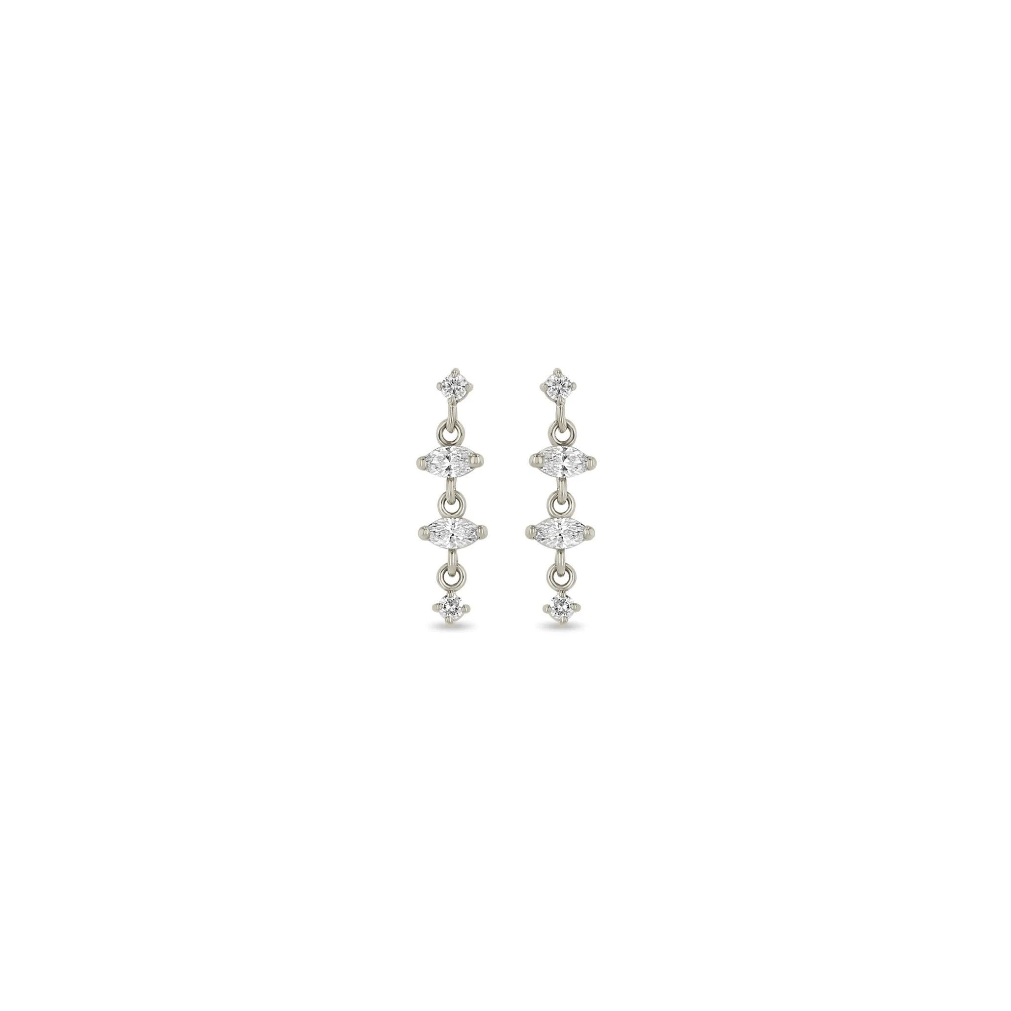14k Linked Marquise & Round Diamond Drop Earrings sold by Zoe Chicco product image thumbnail 4
