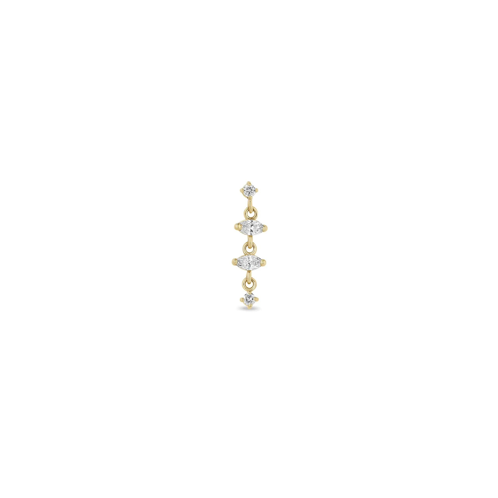 14k Linked Marquise & Round Diamond Drop Earrings sold by Zoe Chicco product image thumbnail 5