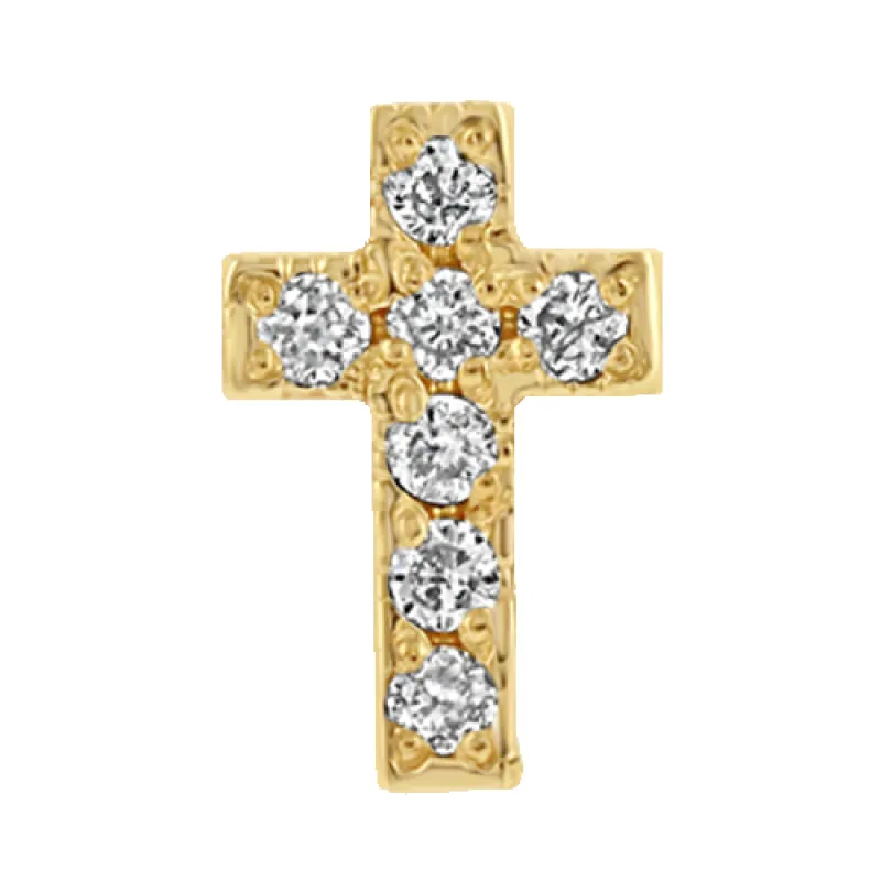 Itty Bitty Pavé Diamond Cross made by Zoe Chicco