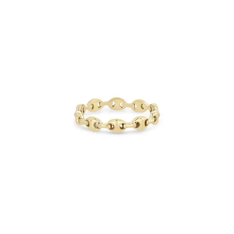 14k Gold Small Puffed Mariner Link Eternity Ring sold by Zoe Chicco