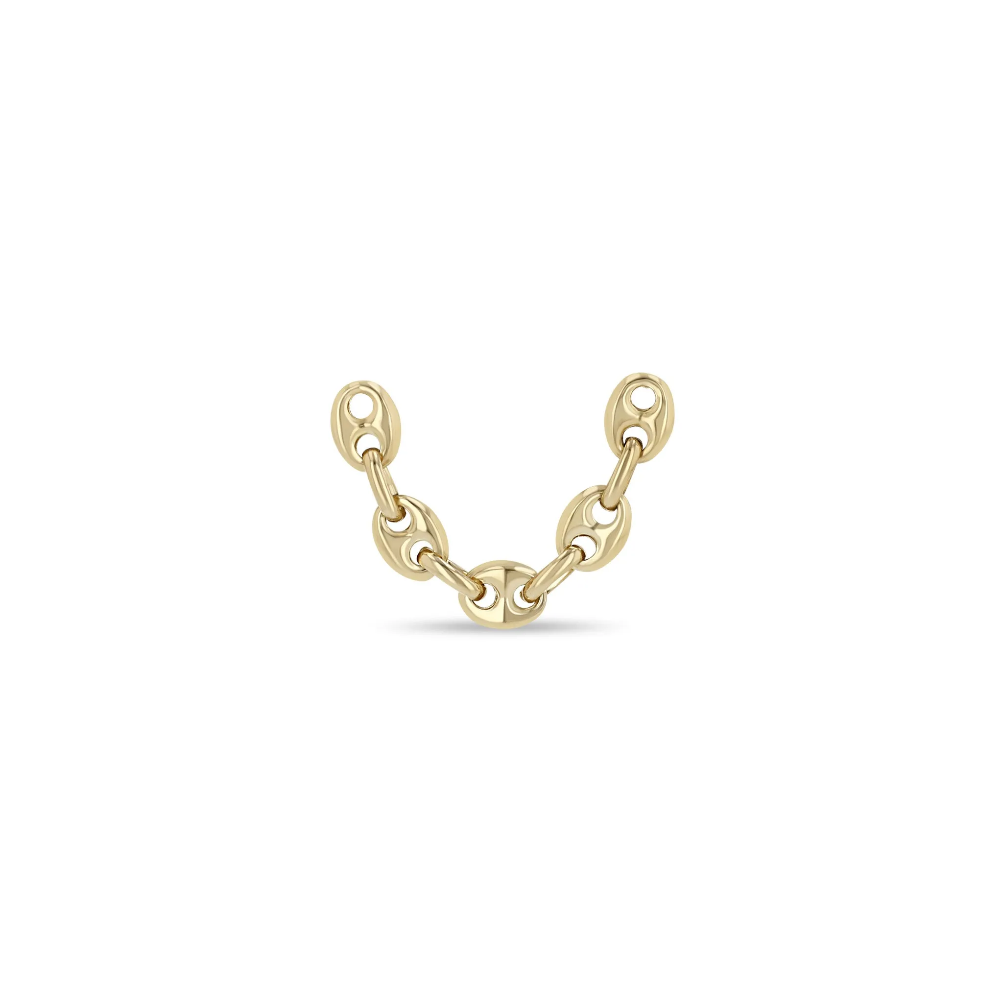 14k Gold Double Stud Small Mariner Chain Earring sold by Zoe Chicco