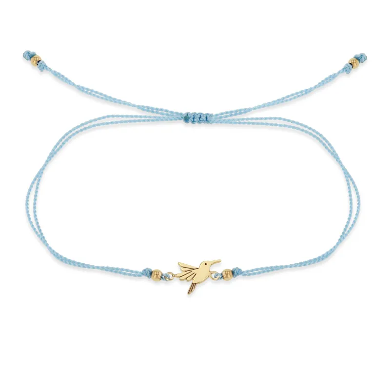 14k Midi Bitty Hummingbird Cord Bracelet sold by Zoe Chicco
