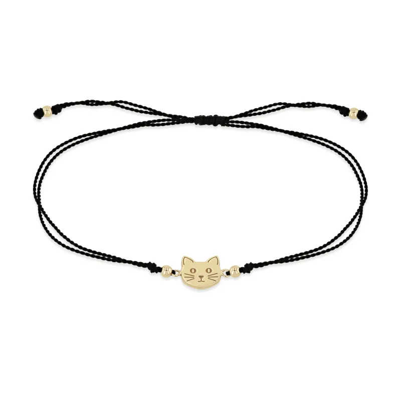 14k Midi Bitty Cat Cord Bracelet sold by Zoe Chicco
