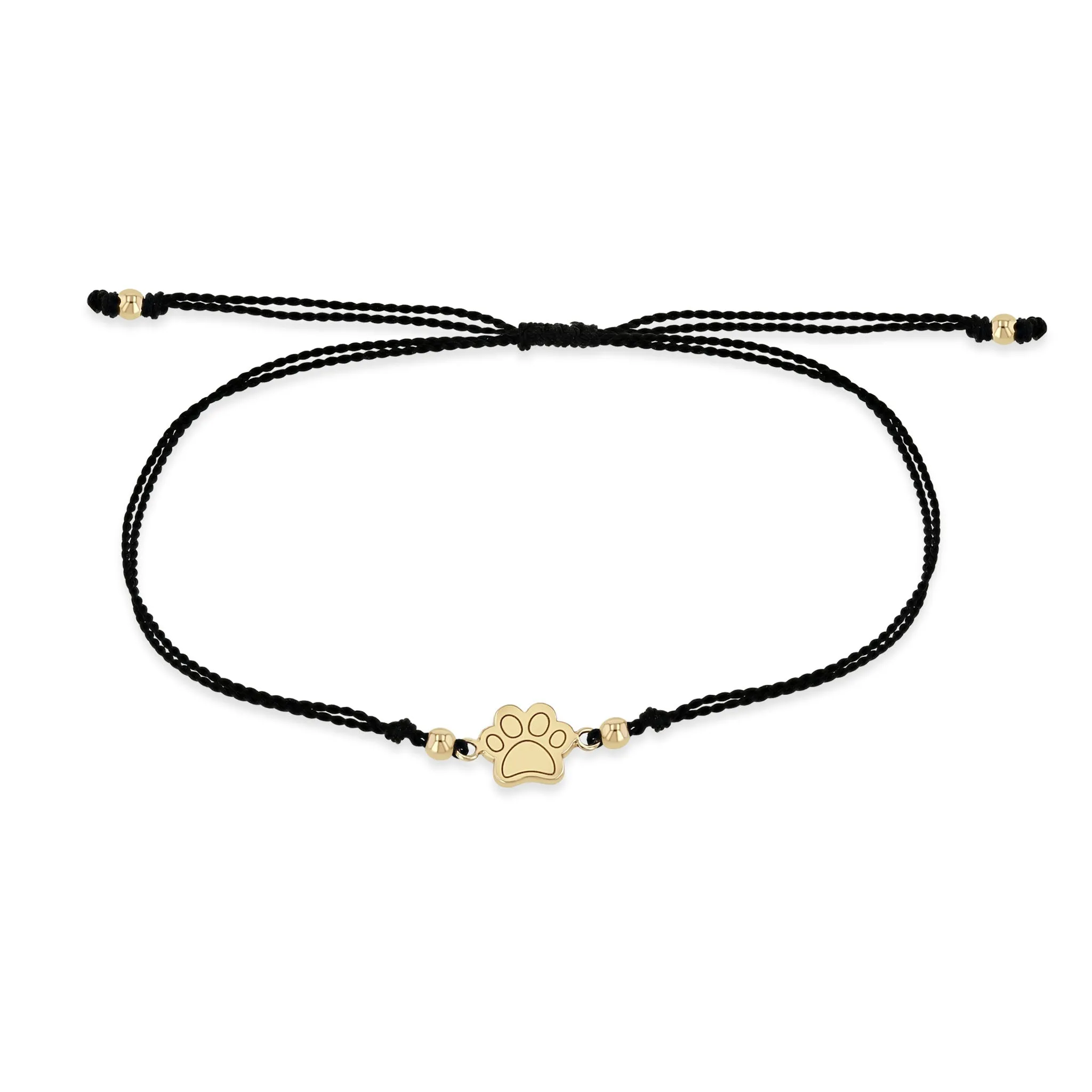 14k Midi Bitty Dog Paw Cord Bracelet sold by Zoe Chicco