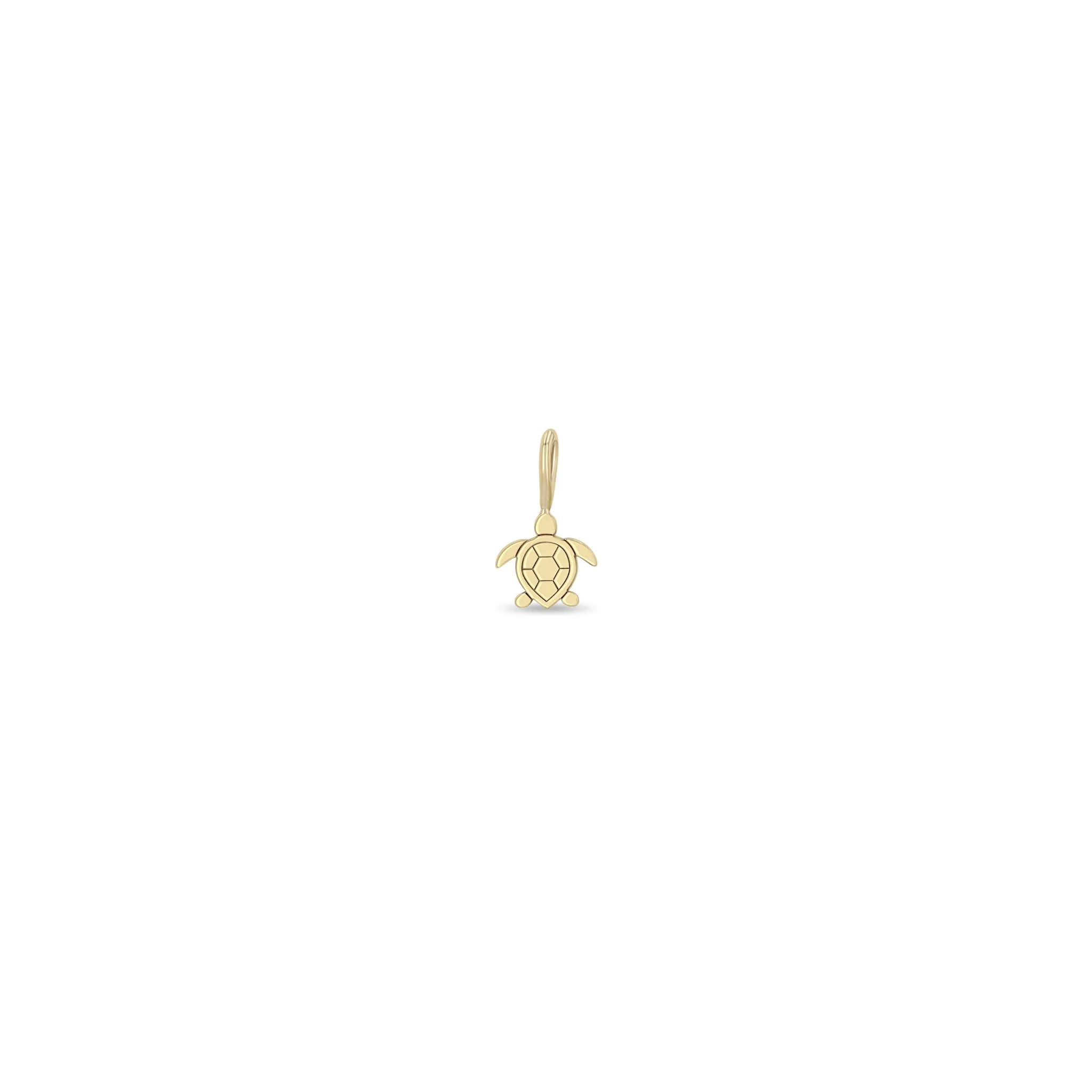 14k Single Midi Bitty Turtle Charm sold by Zoe Chicco