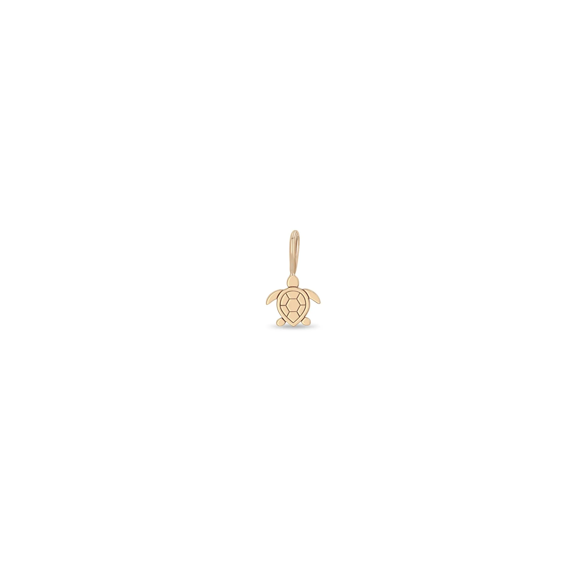 14k Single Midi Bitty Turtle Charm sold by Zoe Chicco product image thumbnail 3