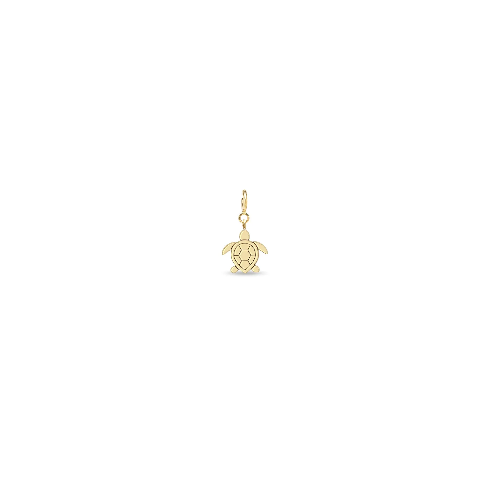 14k Single Midi Bitty Turtle Charm sold by Zoe Chicco product image thumbnail 2