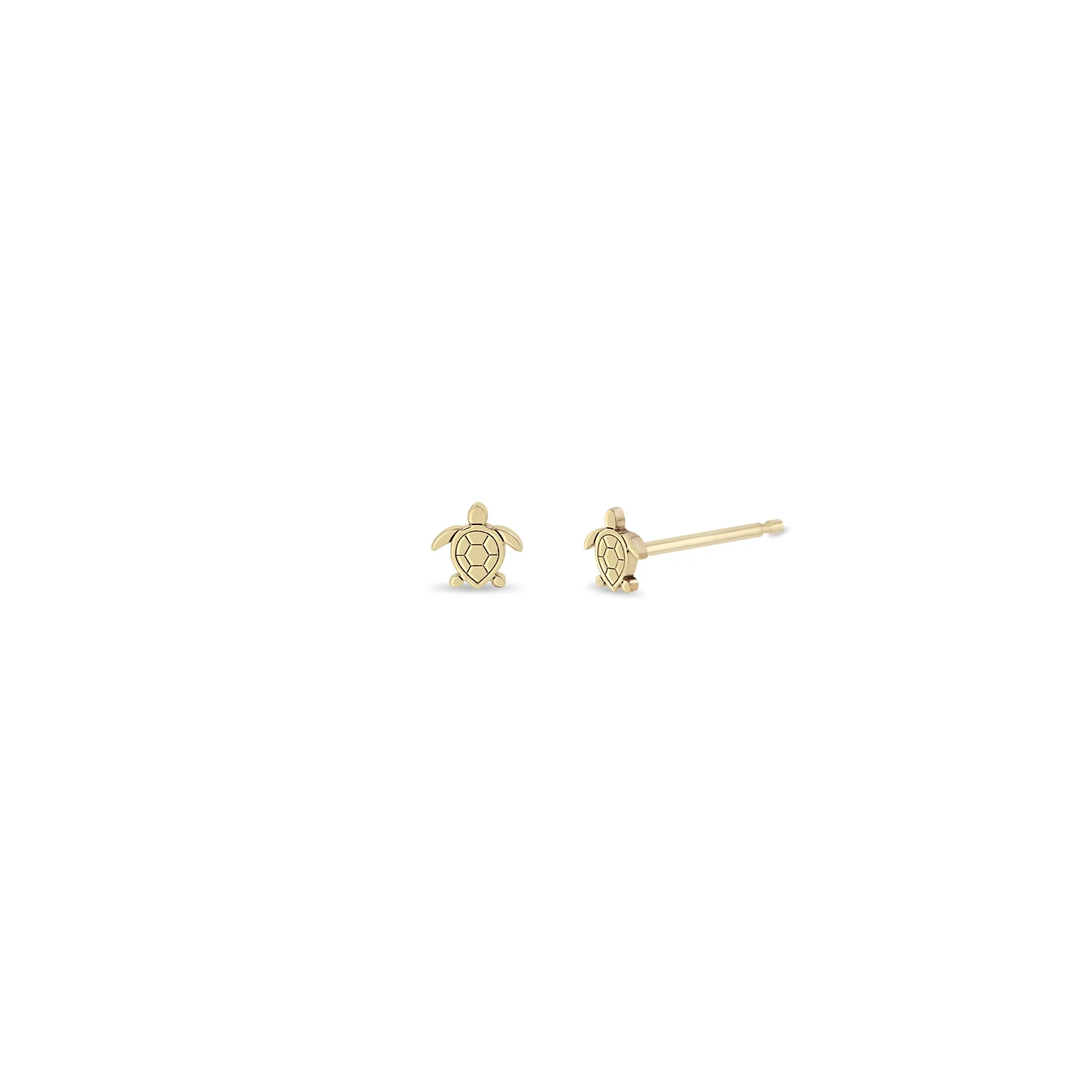 14k Itty Bitty Turtle Stud sold by Zoe Chicco product image thumbnail 3