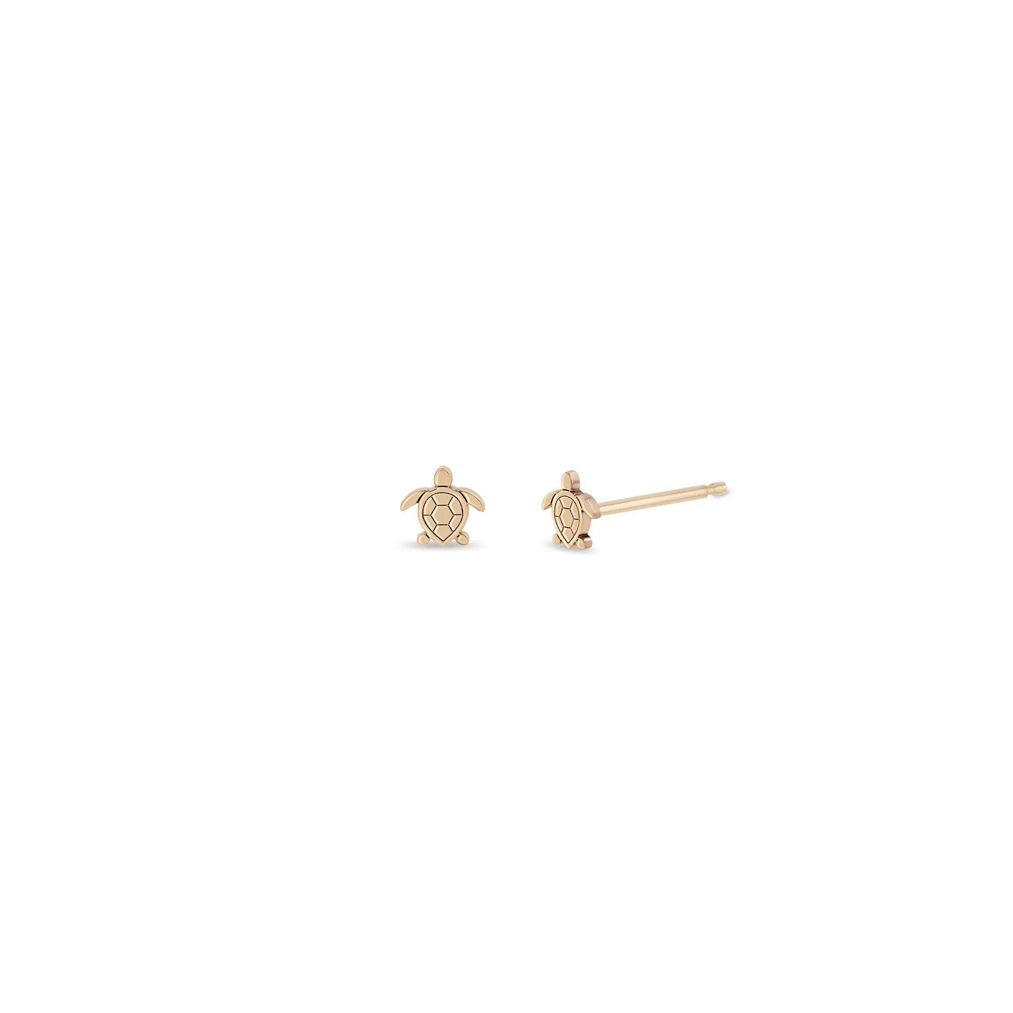 14k Itty Bitty Turtle Stud sold by Zoe Chicco product image thumbnail 5