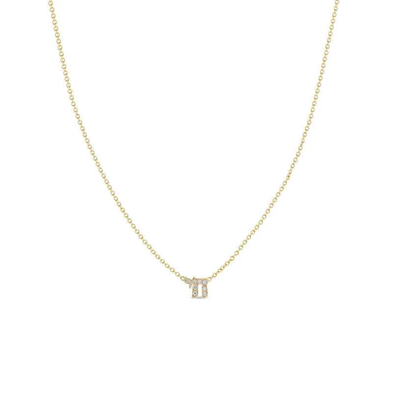 14k Itty Bitty Pavé Diamond Chai Necklace sold by Zoe Chicco