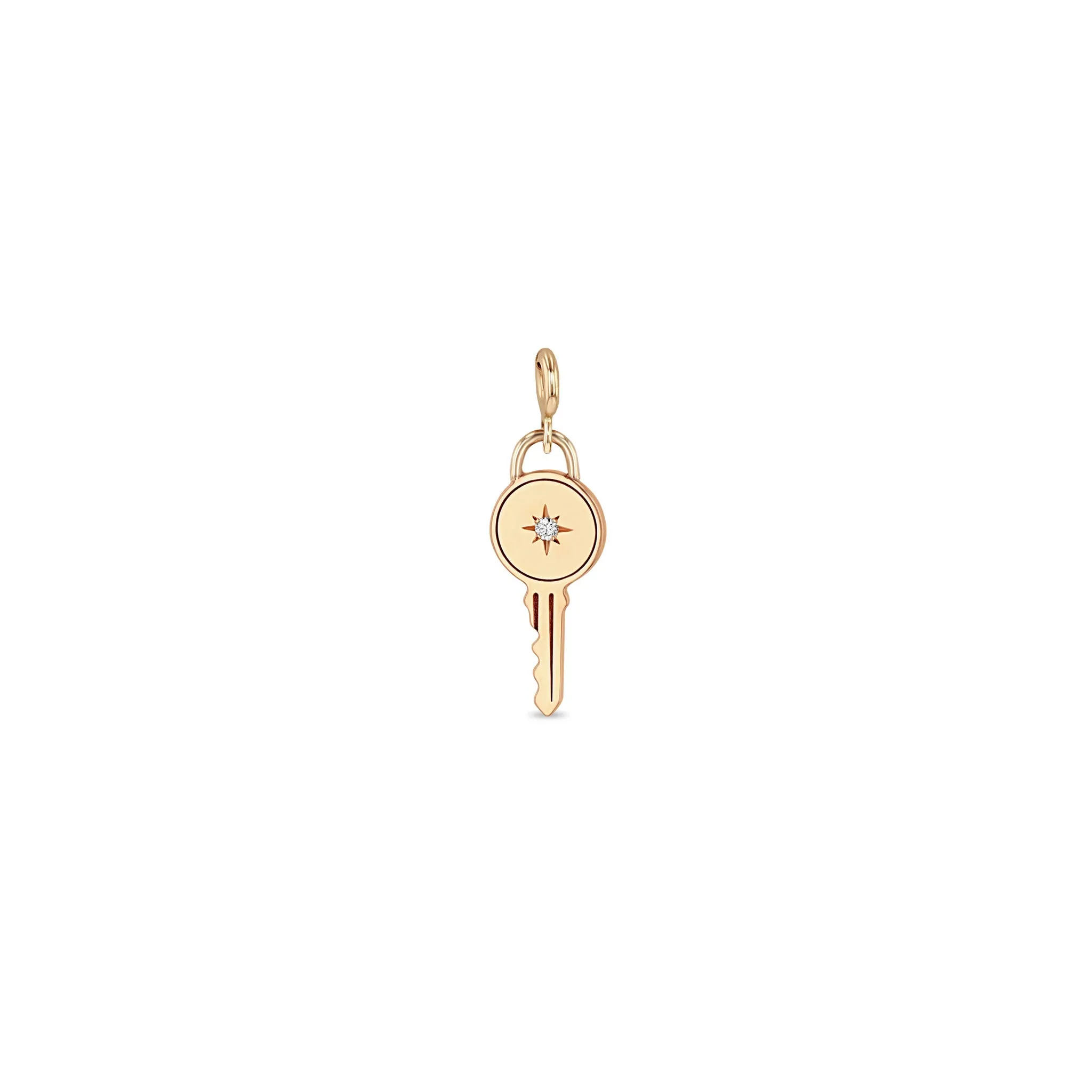 14k Single Star Set Diamond Key Charm Pendant sold by Zoe Chicco product image thumbnail 5