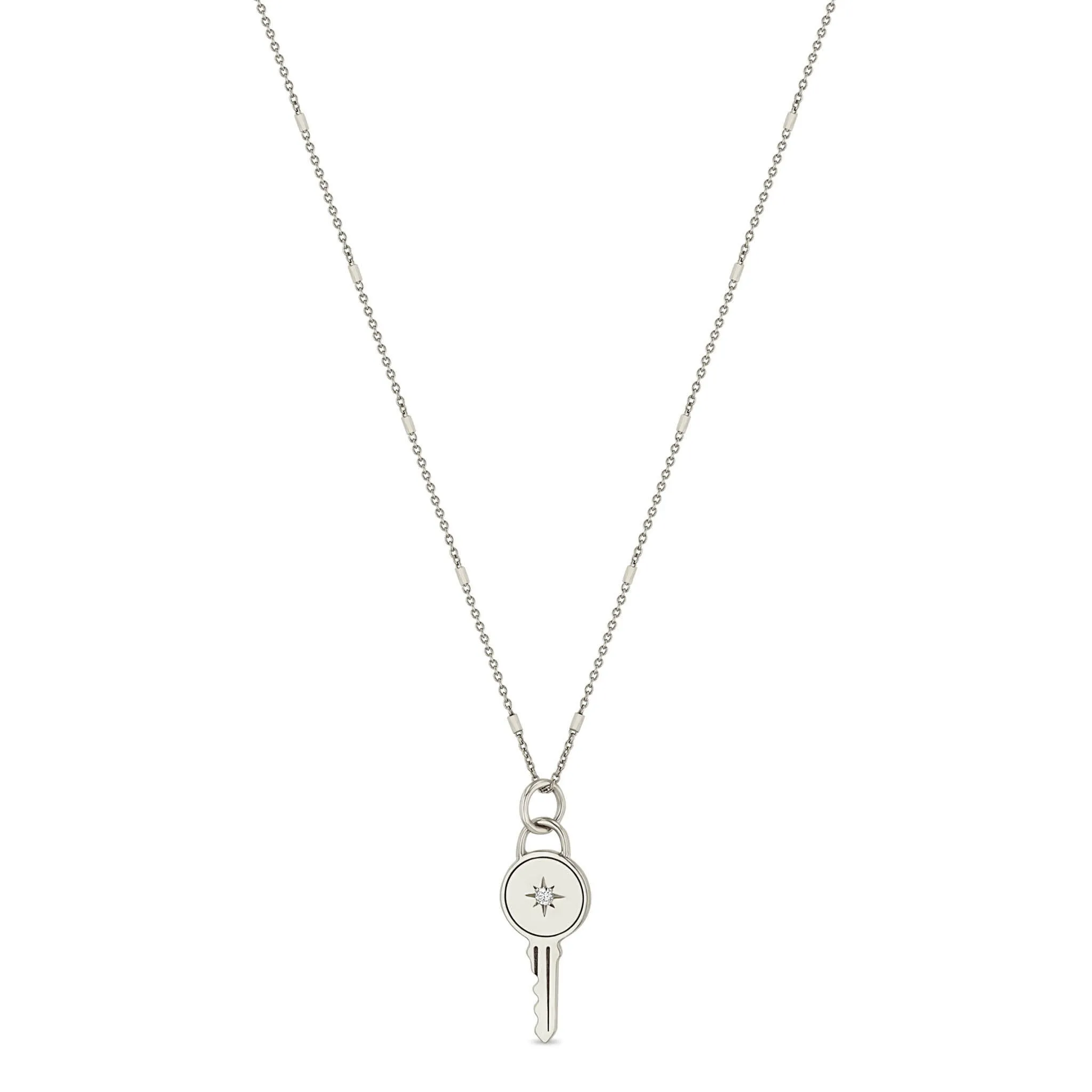 14k Star Set Diamond Key Pendant Necklace sold by Zoe Chicco product image thumbnail 2