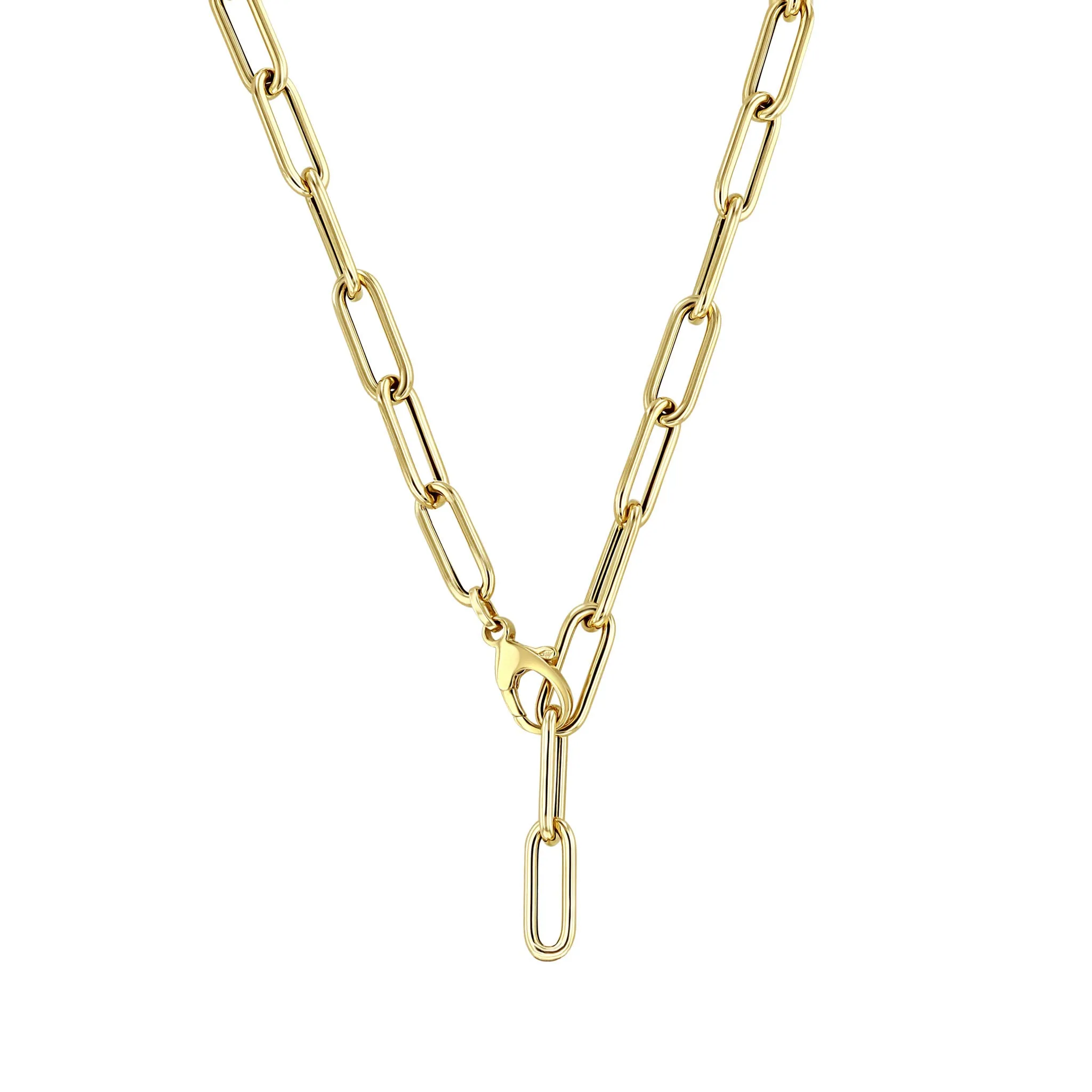 14k Gold Large Paperclip Chain Lariat Necklace sold by Zoe Chicco