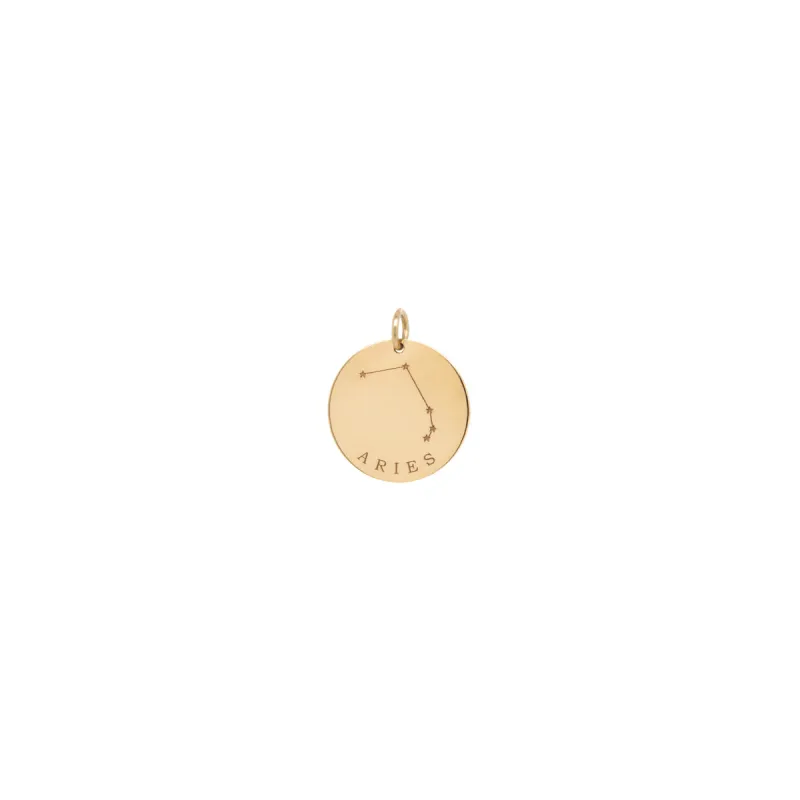 14k Gold Constellation & Zodiac Medium Disc Charm - SALE sold by Zoe Chicco