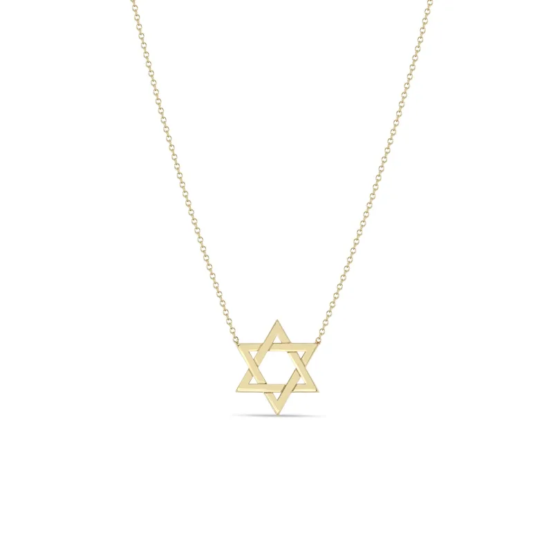 14k Gold Medium Star of David Necklace sold by Zoe Chicco