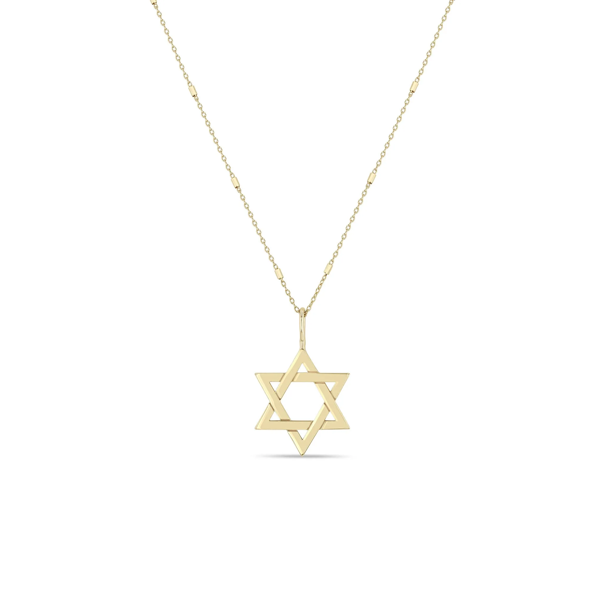 14k Gold Medium Star of David Pendant Necklace sold by Zoe Chicco