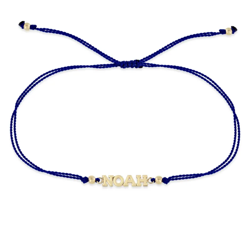 14k Gold Custom Itty Bitty Letters Cord Bracelet sold by Zoe Chicco