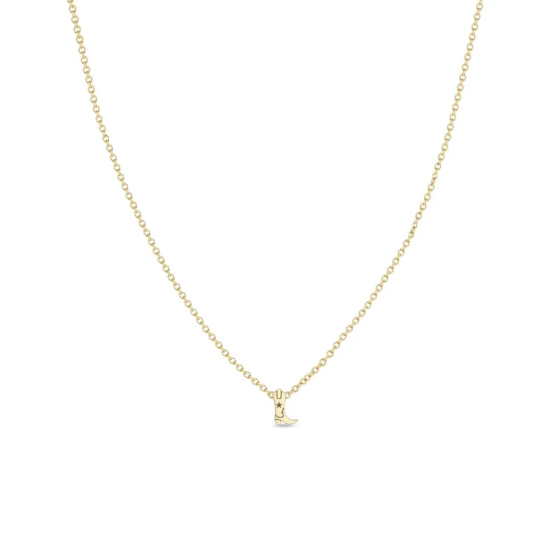 14k Itty Bitty Cowboy Boot Necklace sold by Zoe Chicco