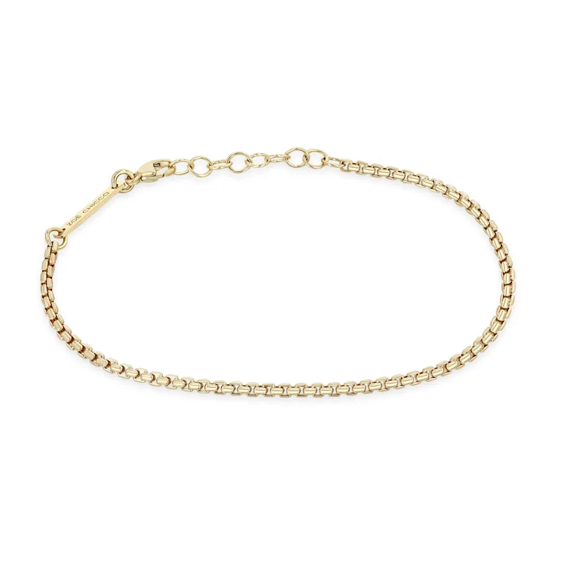 14k Gold Small Box Chain Bracelet sold by Zoe Chicco